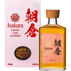 篠崎酒造 篠崎酒造 朝倉櫻花桶大麥燒酎 500ml 500ml 正面圖