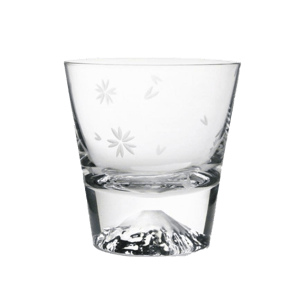 日本清酒杯 日本清酒杯 田島硝子 富士山手工水晶杯 櫻花 TG16-015-RS   正面圖
