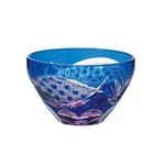 日本清酒杯 日本清酒杯 東洋佐佐木 彩花切子酒杯 瑠璃 90ml HG240-22BL 90ml  正面圖