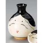 日本清酒壺 日本清酒壺 美濃燒 輕井沢 和食器 新陶瓷酒具 阿龜酒壺   正面圖