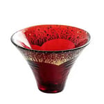 日式清酒杯 日式清酒杯 富士山杯金箔水晶玻璃 淡金紅 1個   正面圖